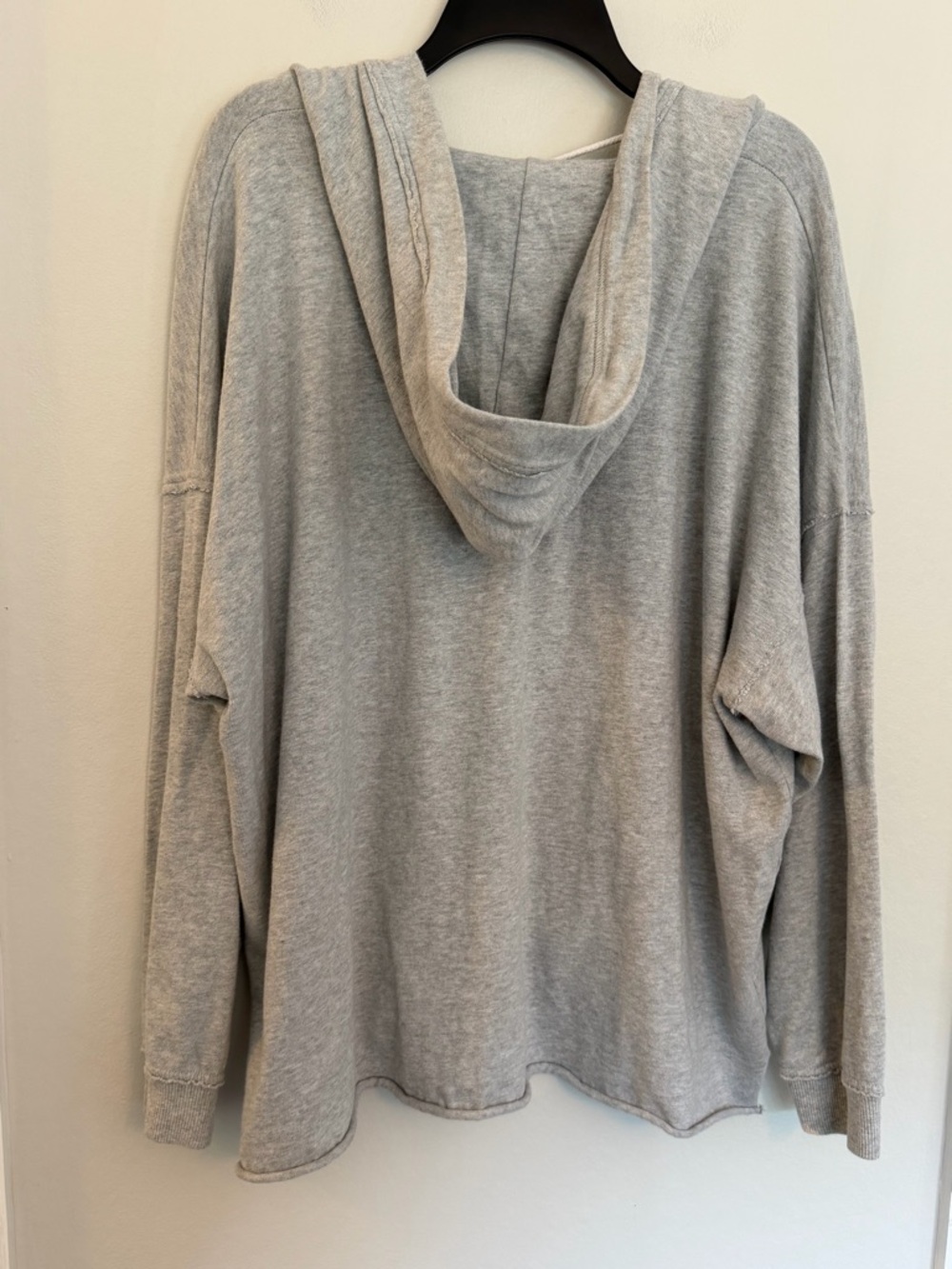 Aerie Lace Up Hoodie Sweatshirt Gray Oversized Pullover Medium - Picture 6 of 6